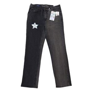 Vigoss NWT Stevie Straight Jean Mod Wash Black Grey High Rise Stretchy GIRLS